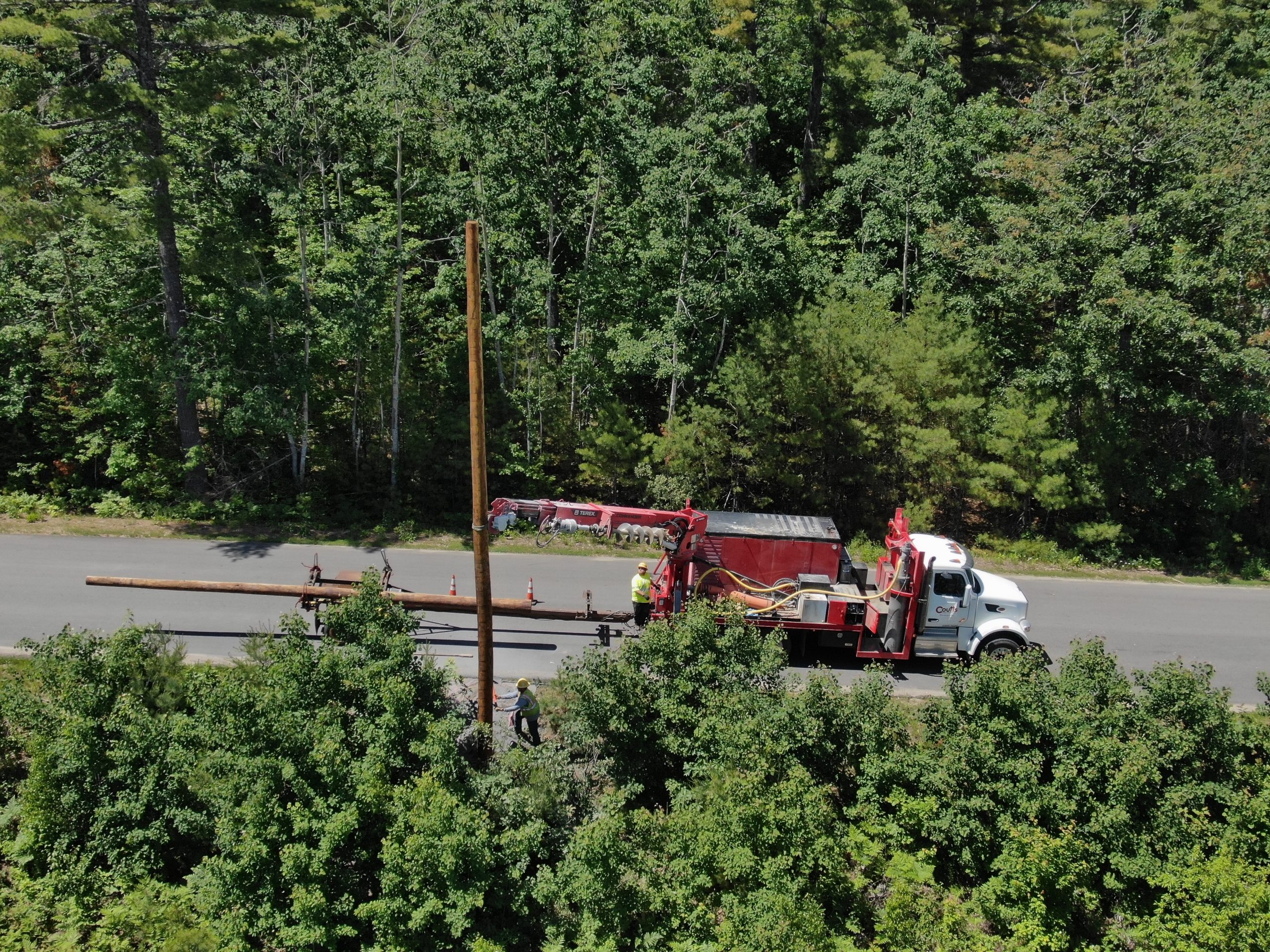 The Coutt's team working on a private line